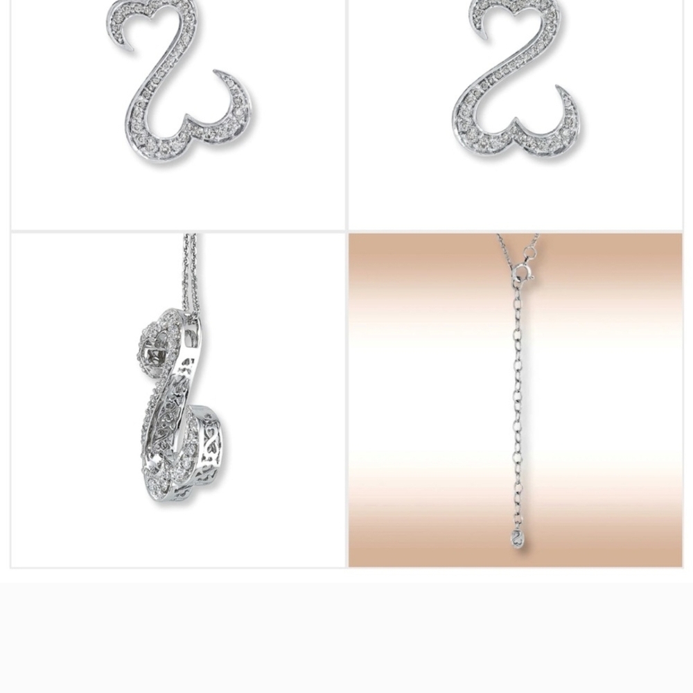 Jane Seymour's Elegant White Gold Open Heart Pendant Necklace